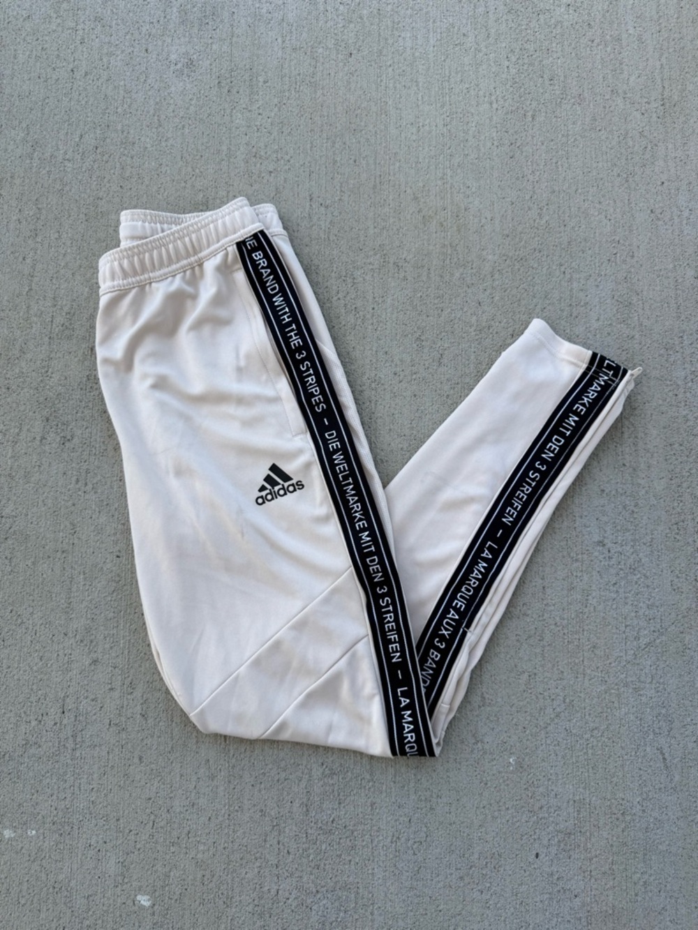 Adidas The Brand With The 3 Stripes Tan Khaki Track Pants Men’s Large Climacool